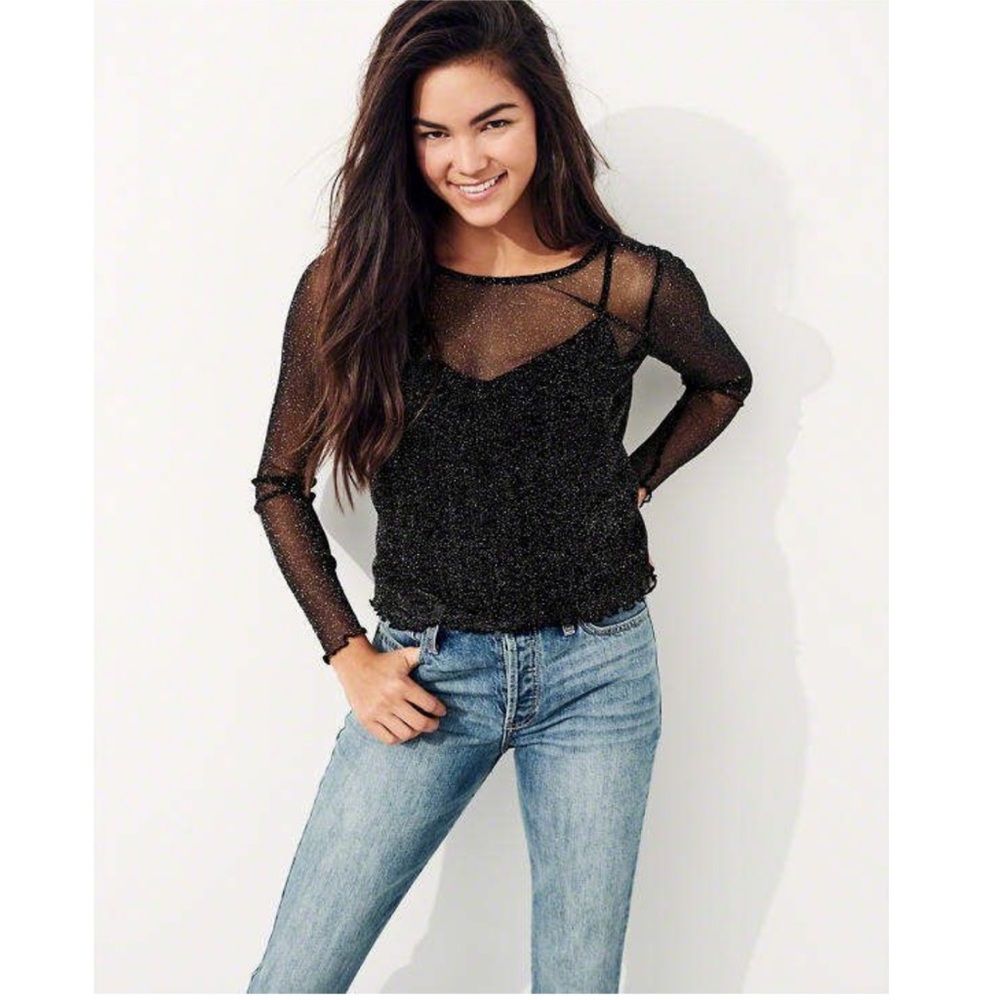 Hollister Mesh Glittery Top!